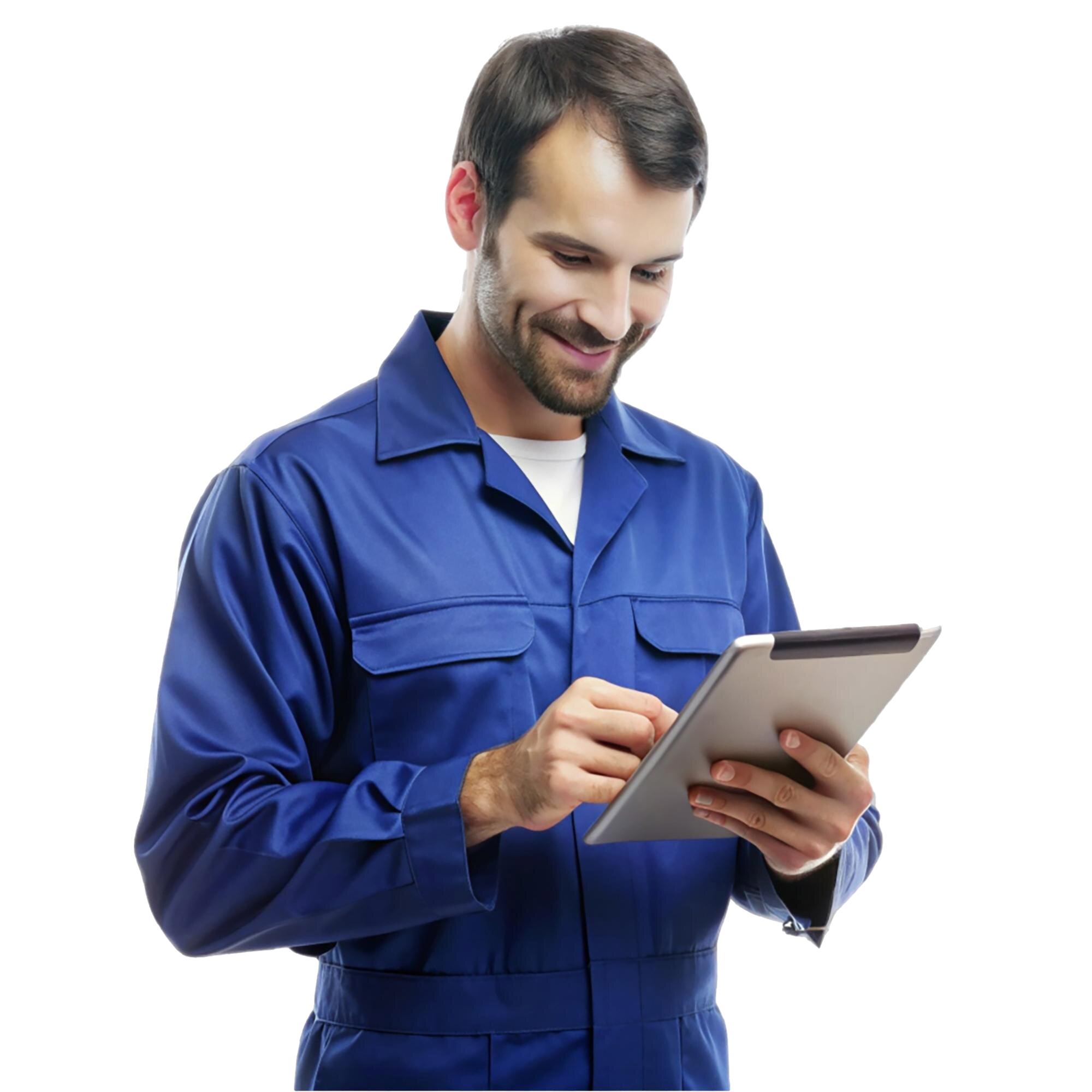 Mecânico de automóveis usando tablet